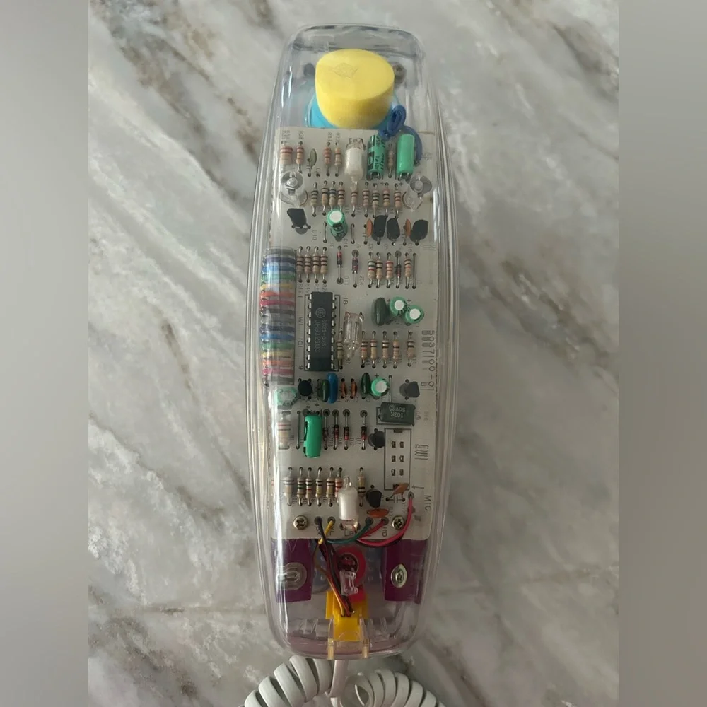 Radio Shack Retro Clear Wired Phone with Multicolor Accents